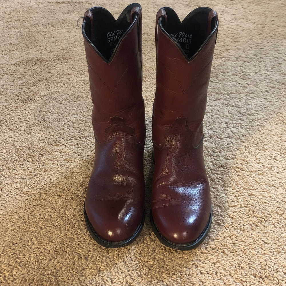 Excellent Used Condition: Old West Antique Brown Cowboy Boots